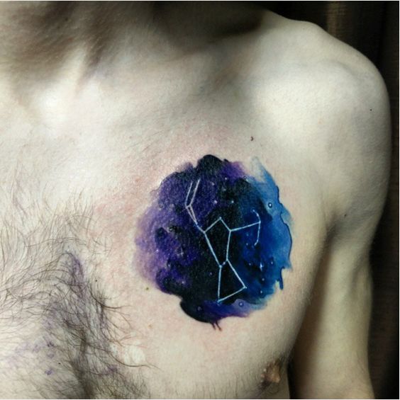 Beautiful Orion Constellation Tattoo On Chest