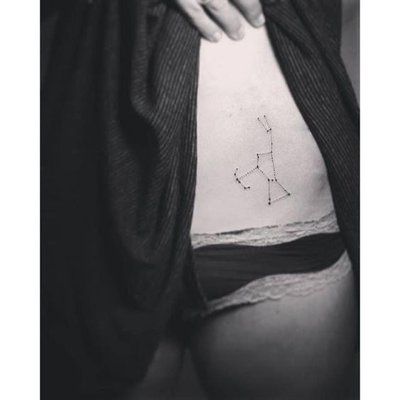 Orion Constellation Tattoo On Belly