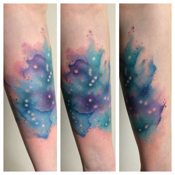 Orion constellation watercolor tattoo by Noelle LaMonica