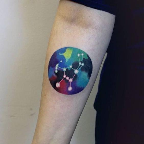 Watercolor Orion Constellation Tattoo On Arm