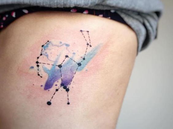 Watercolor Orion Constellation Tattoo