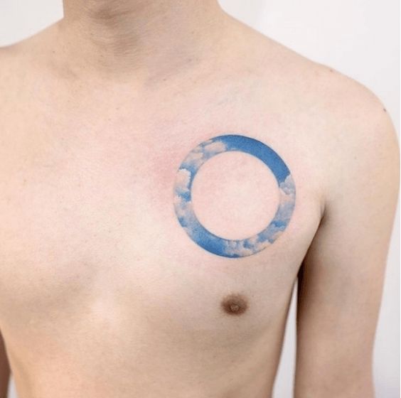 Cloud circle tattoo