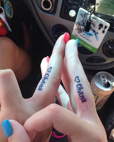 Fingers ohana tattoos