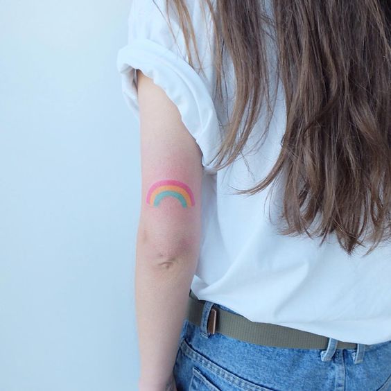LGBT rainbow tattoo on the arm
