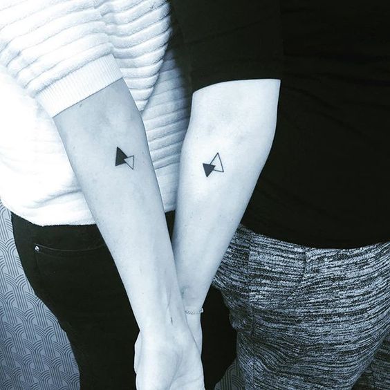 Minimal matching tattoo for sisters