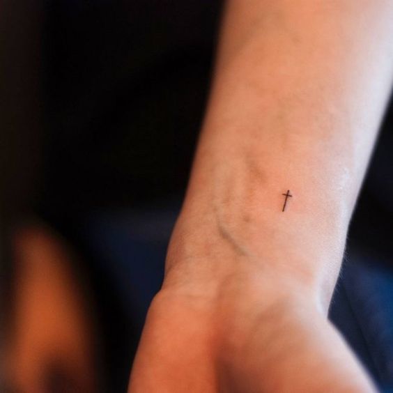 Tiny Cross Tattoo On A Wrist