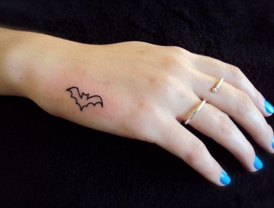 Bat tattoo on the hand