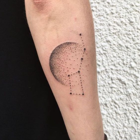 Big Dipper constellation tattoo on the forearm.