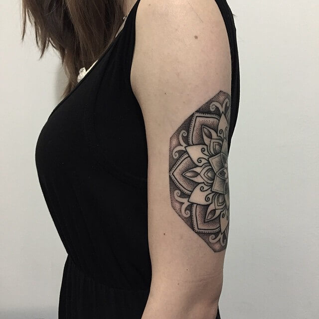 Cool example of mandala tattoo on the arm