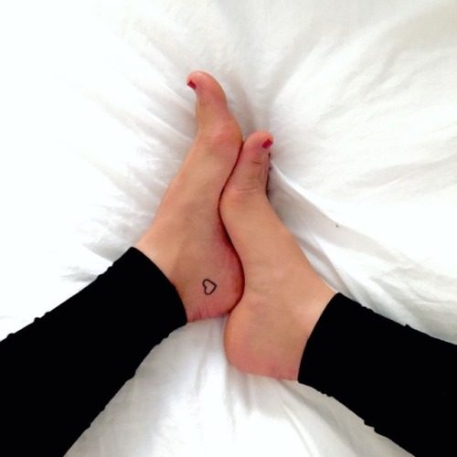 Heart tattoo on ankle