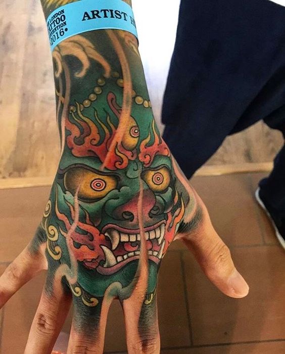 Japanese style hand tattoo