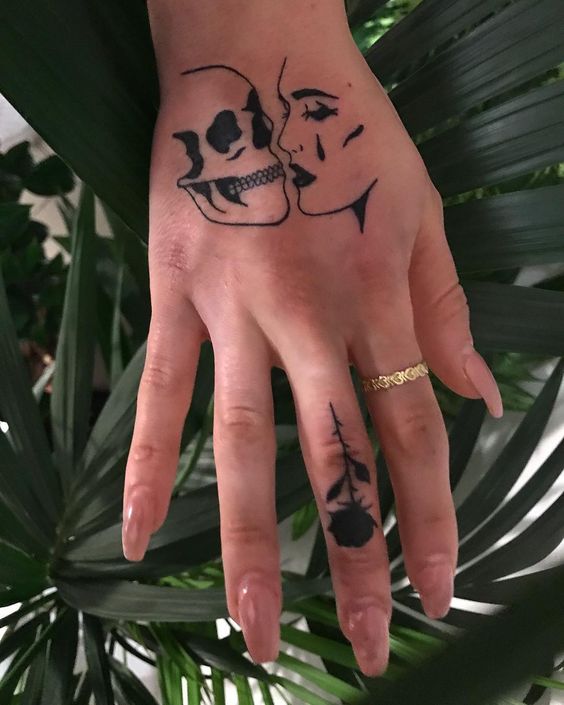 Minimalist hand tattoo idea