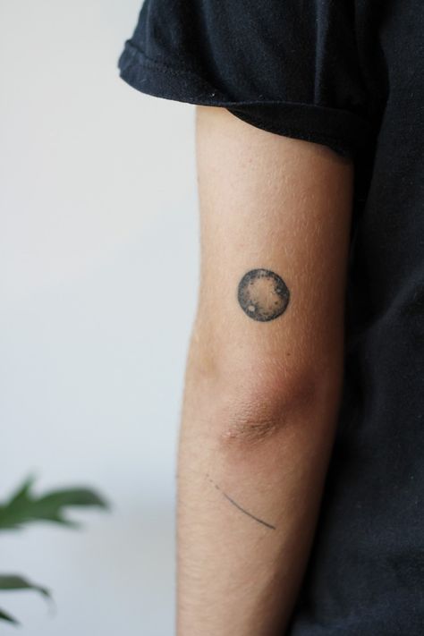 Moon tattoo on the back of the arm by Miso