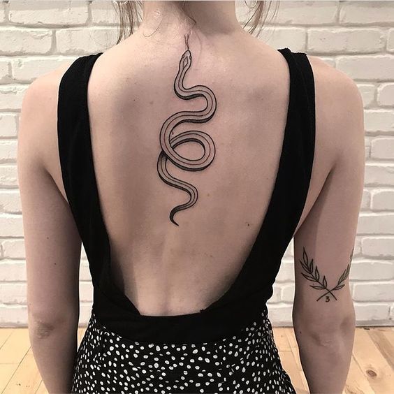 Snake tattoo on the back