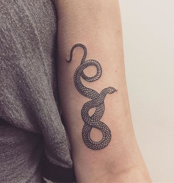 Snake tattoo on the inner arm
