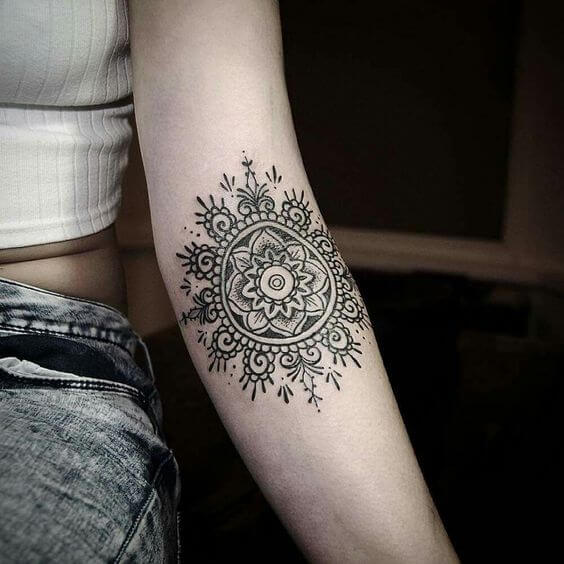 Yet another gorgeous black mandala tattoo on the inner arm