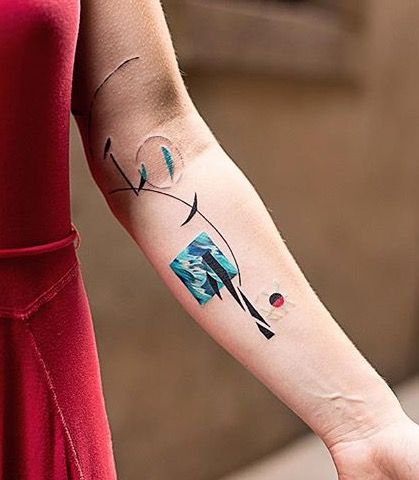 Colorful abstract tattoo by Kizun