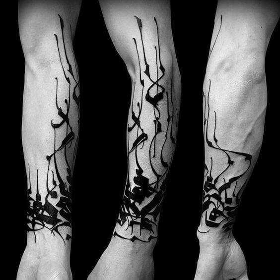 Sweet blackwork calligraphy tattoo on the forearm