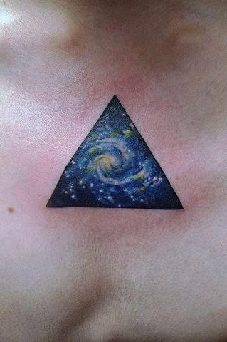 Triangle galaxy tattoo