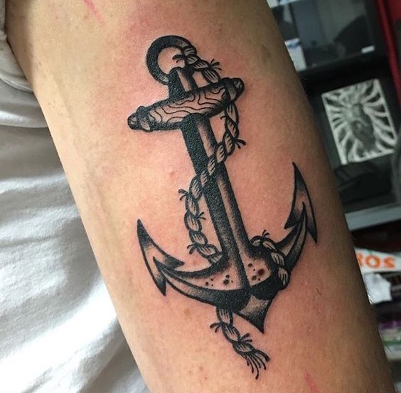 Black anchor tattoo by morgan lucas