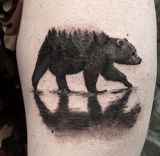 Black bear tattoo design