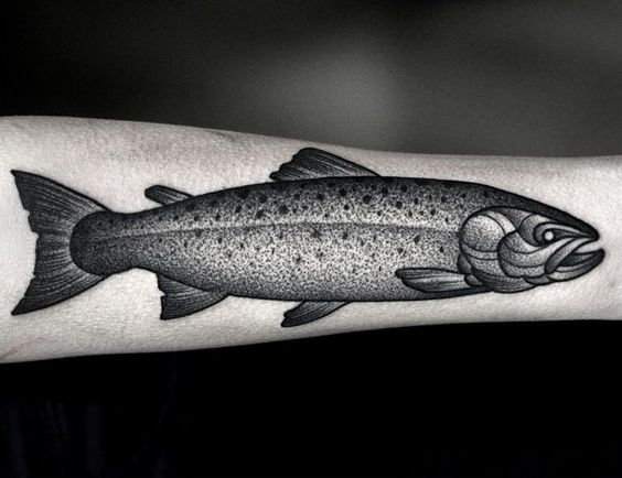 Black fish tattoo by Kamil Czapiga
