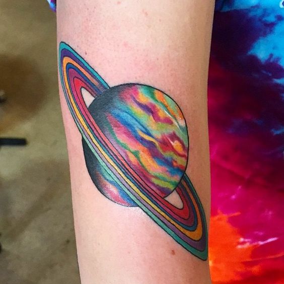 Colorful saturn on the arm