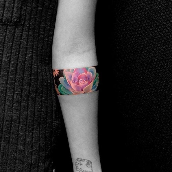 Lily flower armband tattoo by fiu tran