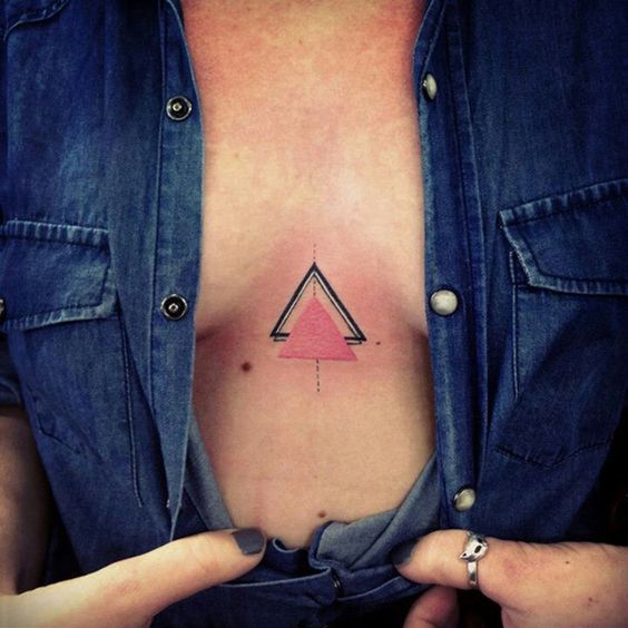 Little triangle sternum tattoo