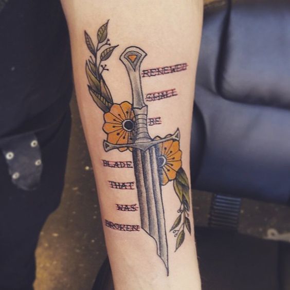 Lord of the rings sword narsil tattoo