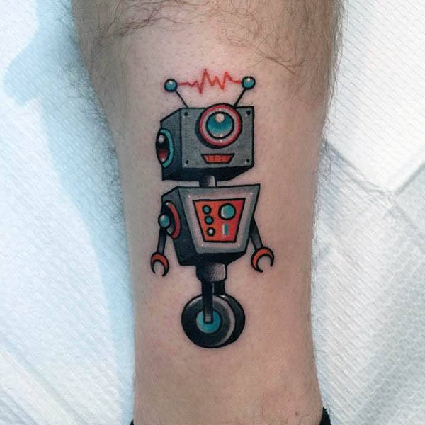 Neo traditional robot tattoo