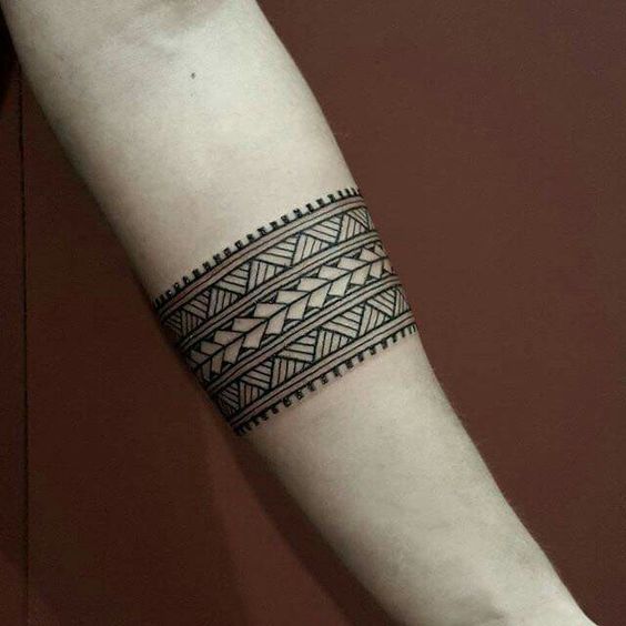Polynesian style geometric armband tattoo by ravin yean