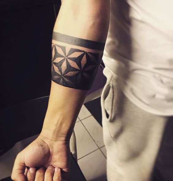 Sacred geometry armband blackwork style tattoo