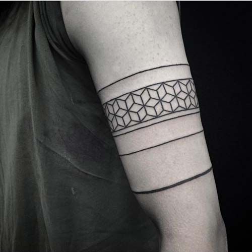 Sacred geometry armband tattoo