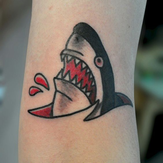 Shark head tattoo