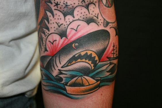 Shark victim tattoo idea