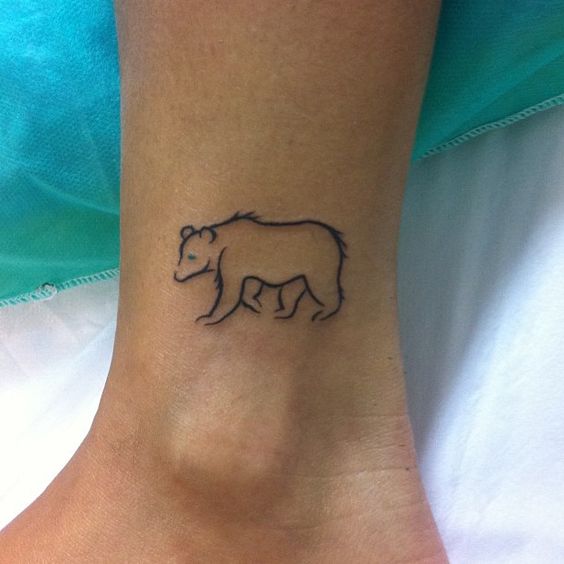 Small outline bear on an ankle
