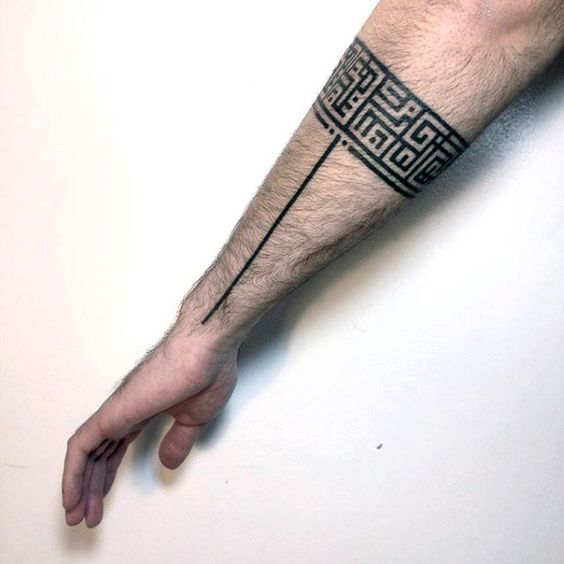 Tribal black pattern armband tattoo