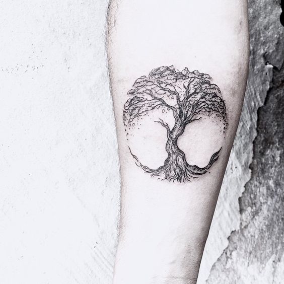 Yggdrasil tattoo on the inner arm