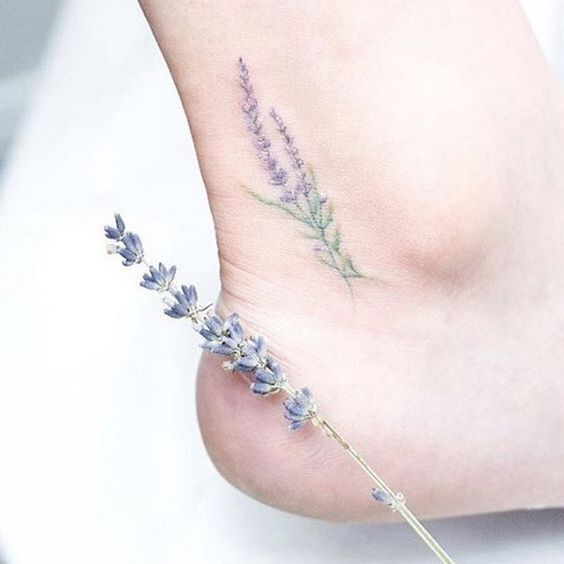 Gorgeous lavender on the right outer ankle