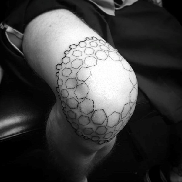 Inspiring geometric knee tattoo