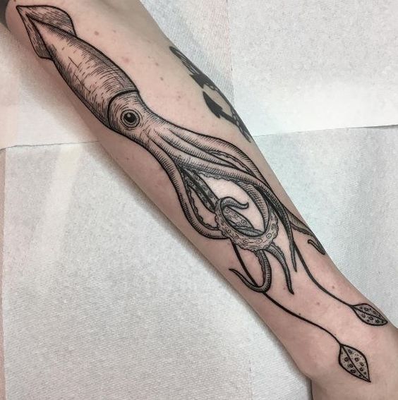 Large squid on the arm