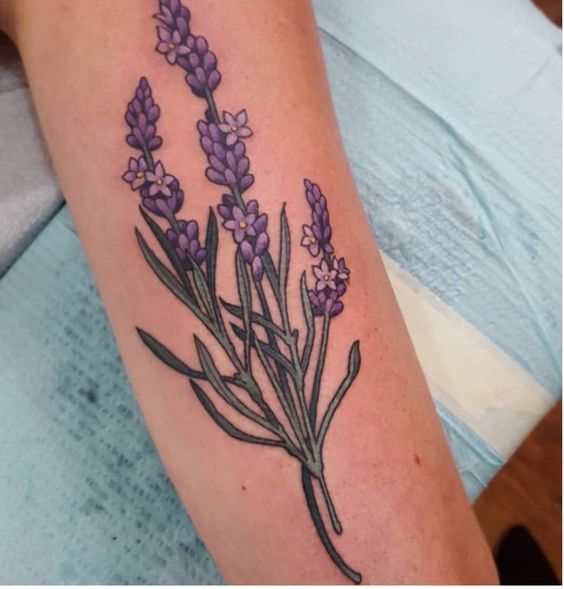 Lavender branches on the upper arm