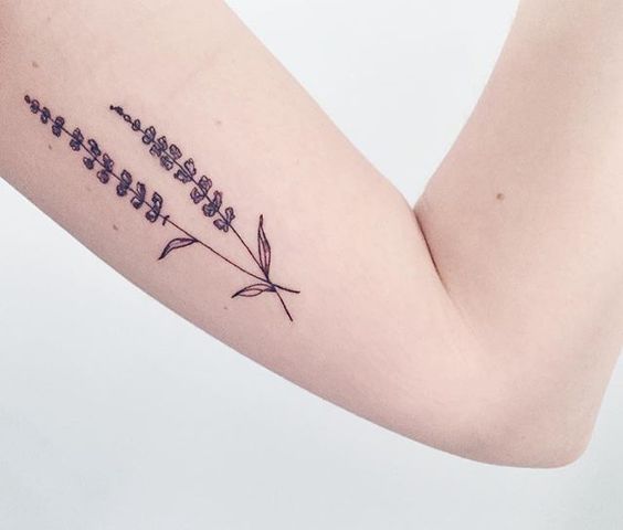 Lavender branches tattoo as a reminder to stay calm