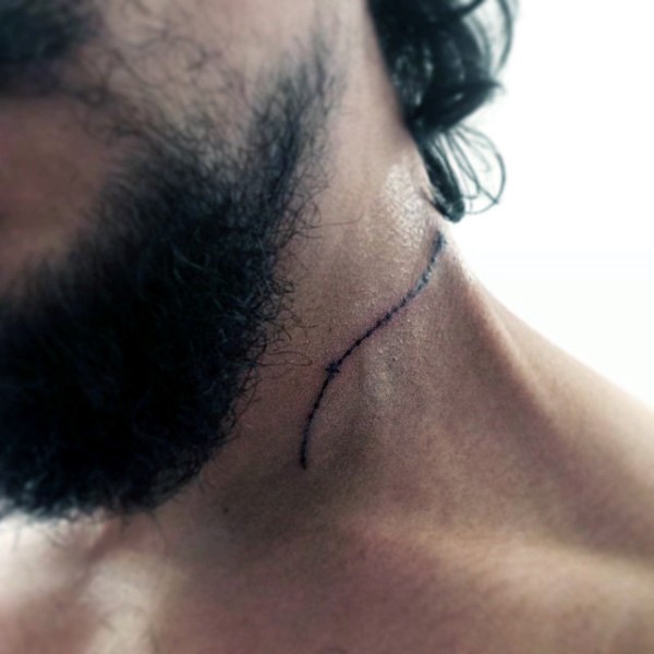 Little aries constellation tattoo on the neck