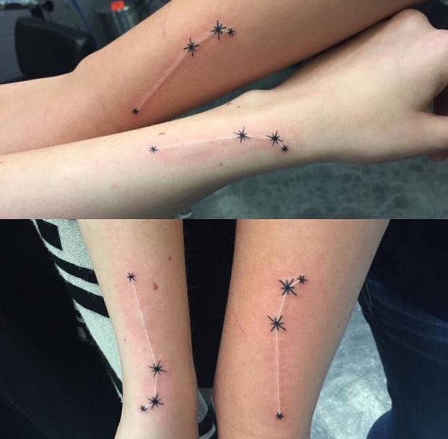 Matching aries constellation tattoos