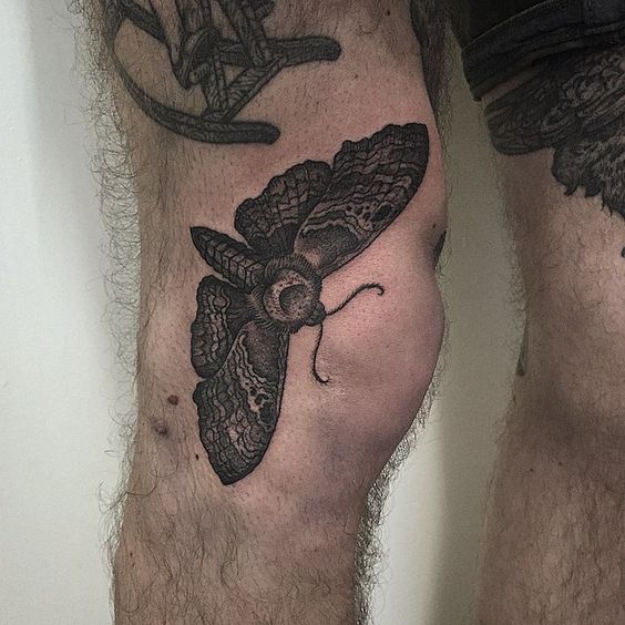 Moth on the right side of knee