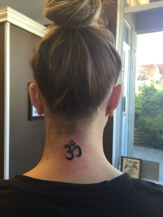 Om symbol on the back of the neck