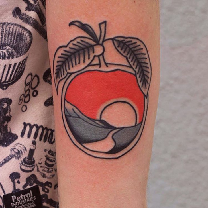 Peach landscape tattoo
