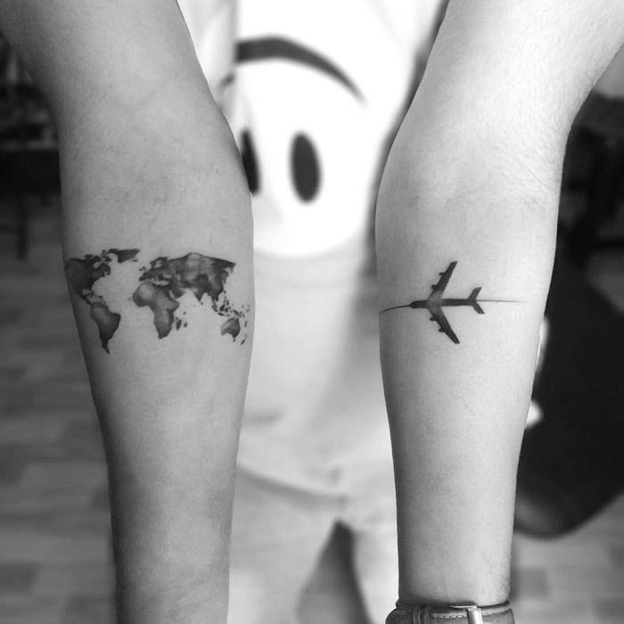 travel plane tattoo